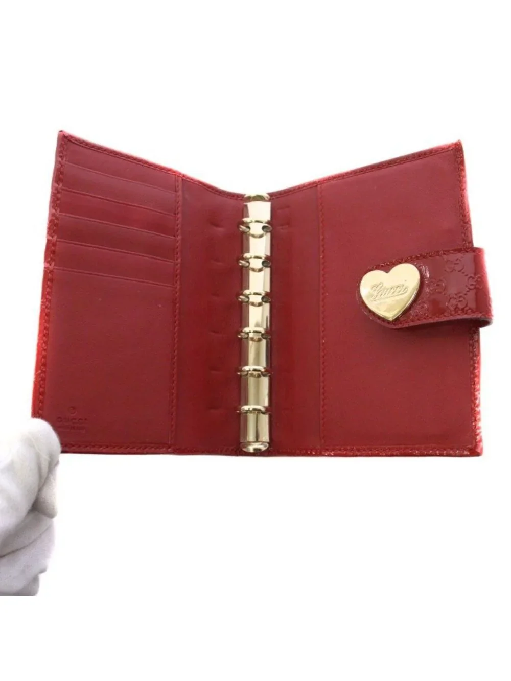 Gucci Guccissima Agenda Notebook Case Patent Leather